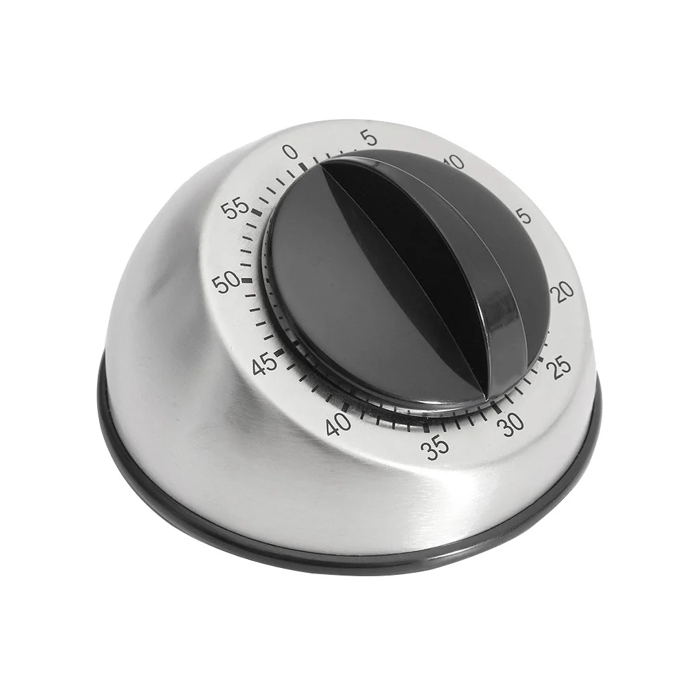 

Cooking Wind Up Timer 60-Minute Kitchen Bell Alarm Clockwise Mechanical Countdown Timer Stainless Steel