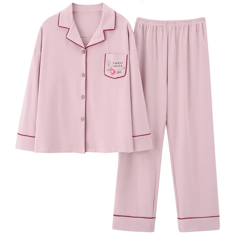Пижамный комплект, женская одежда для сна размера плюс, Kawaii, Хлопковая пижама, энтерос, корейский Ночной костюм, длинный рукав, мультяшная Пижама, Пижама для женщин - Цвет: H6803