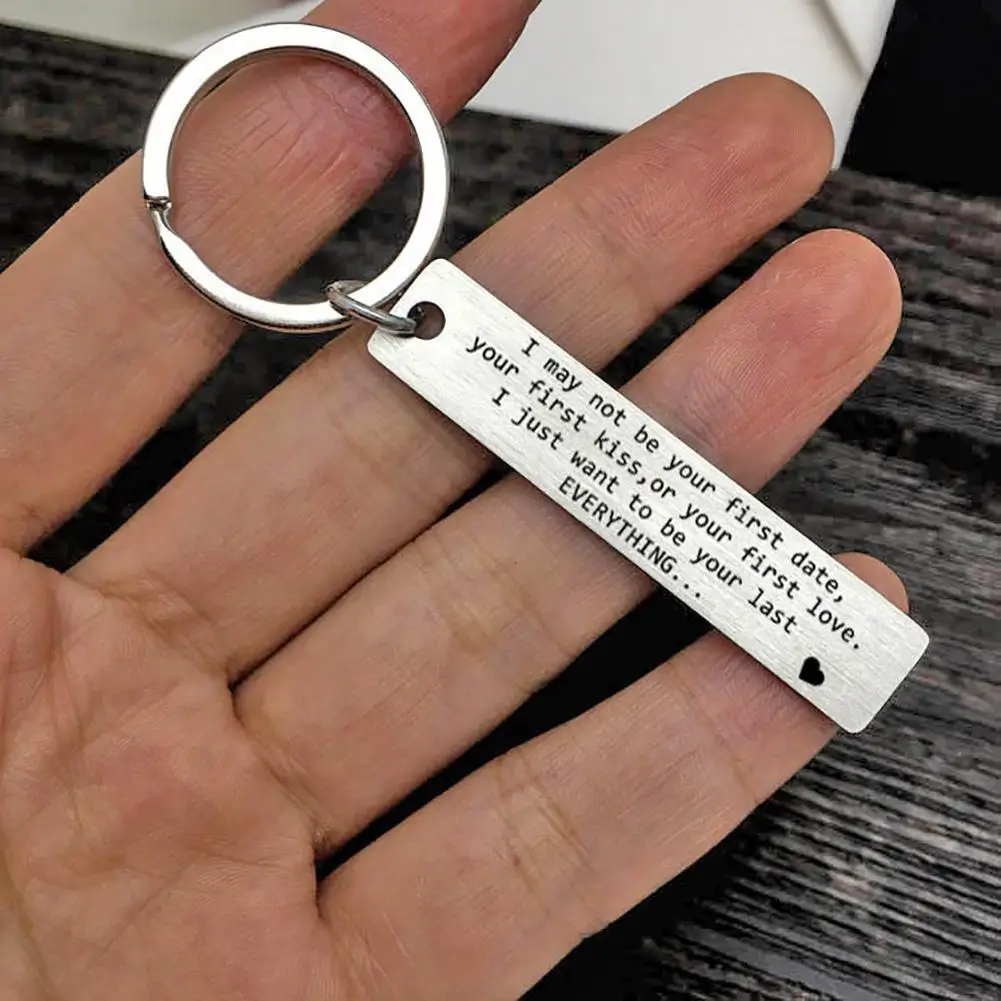 

Letters Print Rectangle Pendant Keychain Key Ring Holder Phone Bag Car Decor