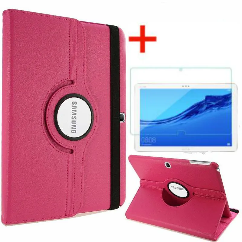 360 Degree Rotating PU Leather Flip Cover Case and Glass For Samsung Galaxy Tab 4 10' SM-T530 T531 T535 Tablet Smart Stand | Компьютеры
