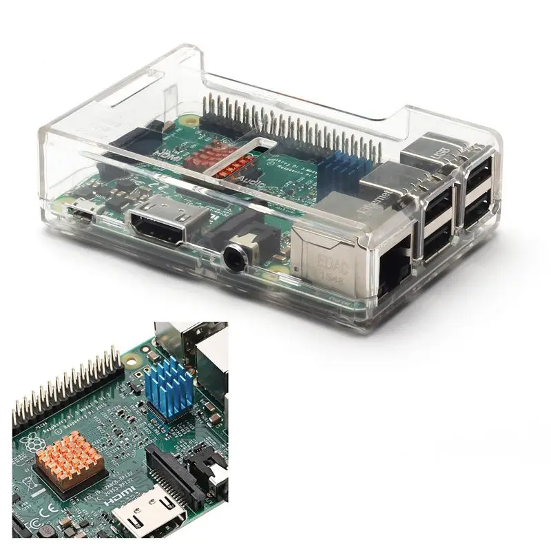 Прозрачный чехол для Raspberry Pi 2 Модель B Raspberry Pi 3 Model B