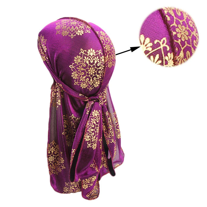 

2020 New Unisex Long Silk Satin Breathable Turban Hat Wigs Doo Durag Biker Headwrap Chemo Cap Pirate Hat Men Hair Accessories