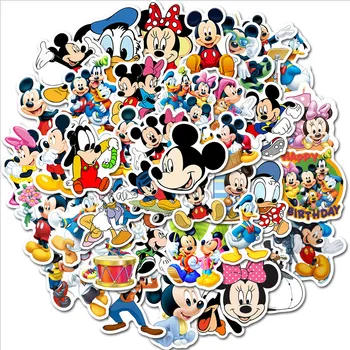 

50 Pcs Mickey Minnie Cartoon Sticker Cute Skateboard Stickers Anime Stickers Toys for Children Boys StickersTZ157G