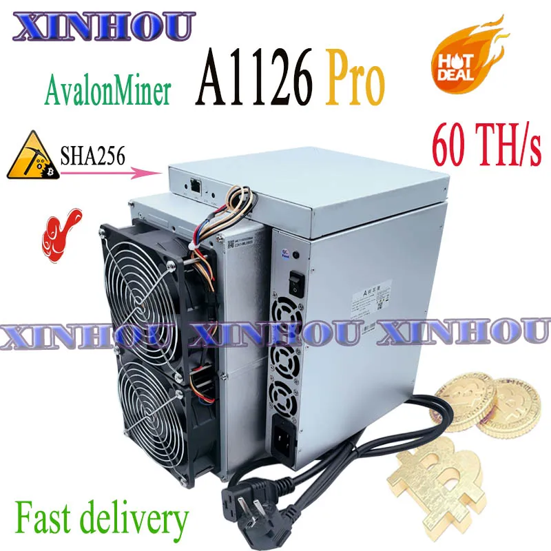 

AvalonMiner A1126Pro 60TH/s sha256 BTC BCH Asic miner Better than Avalon A1066 A1166Pro A1246 WhatsMiner M30S M31S AntMiner S19