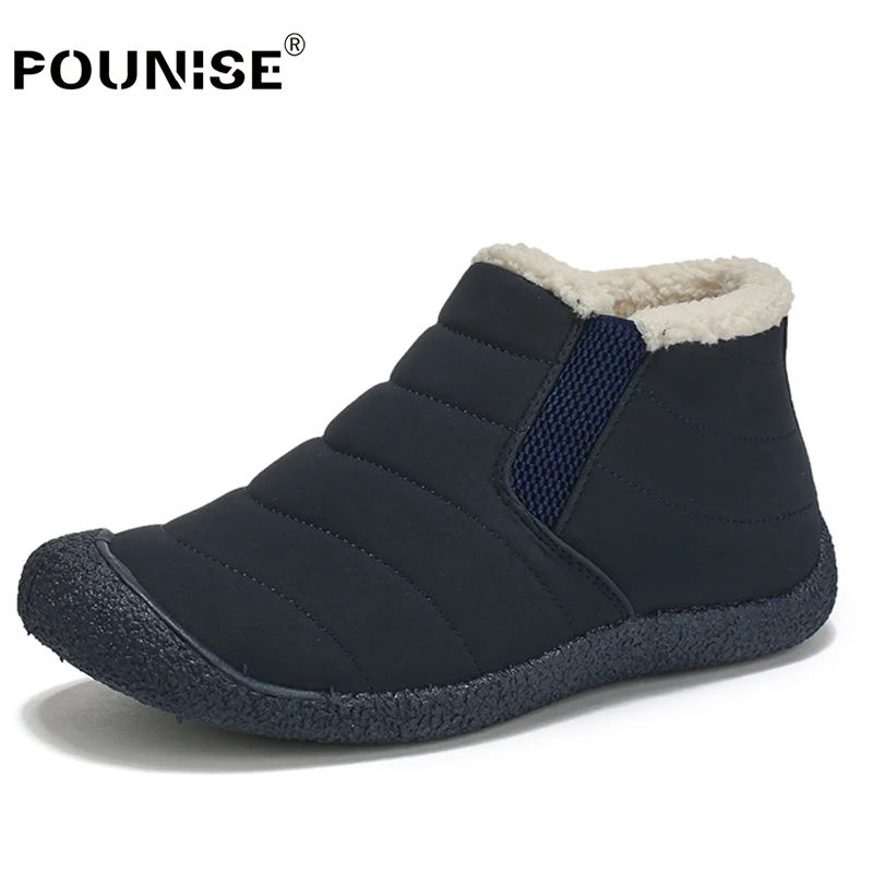 black fur 506 Зимняя мужская обувь на меху; коллекция года; мужские Ботильоны; кожаная обувь; модные мужские ботинки; Мужская обувь; зимние ботинки; большие размеры 39-48 - Цвет: black fur 506