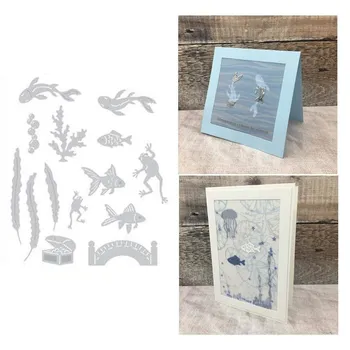

2020 New Metal Cutting Dies and Scrapbooking For Paper Making Underwater World Fish Embossing Frame Card Craft No Stamps
