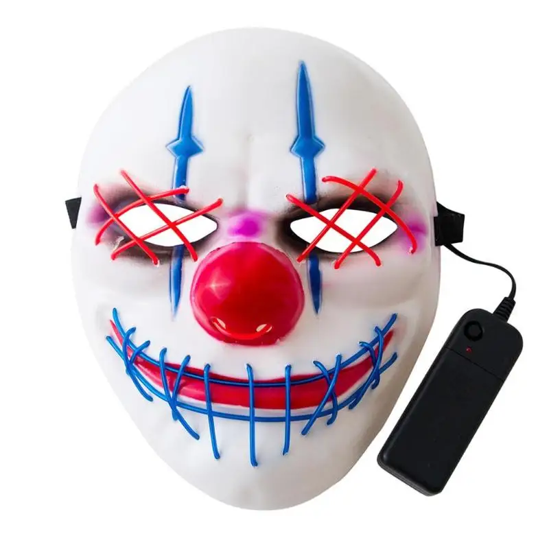 

Bigmouth Joker Shaped LED Cold Light Glowing Mask Halloween Party Decor Mascarillas Carnaval Mascara Purge Maska