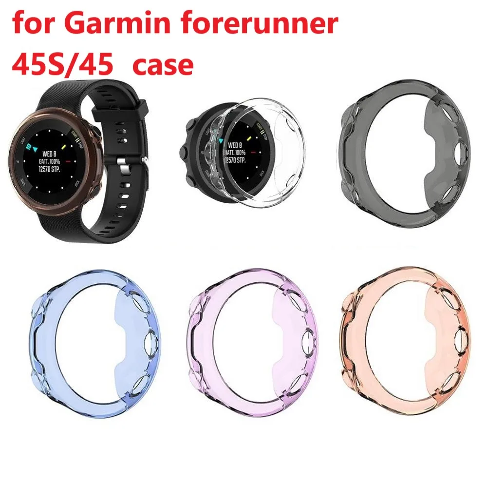 Ультратонкий прозрачный цветной защитный чехол из ТПУ для смарт часов Garmin Forerunner