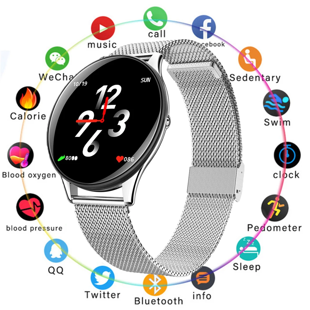 Умные часы для мужчин и женщин умный большой экран фитнес трекер монитор