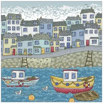 

Moored boat scenery patterns Counted Cross Stitch 11CT 14CT 18CT DIY Cross Stitch Kits Embroidery Needlework Sets home decor