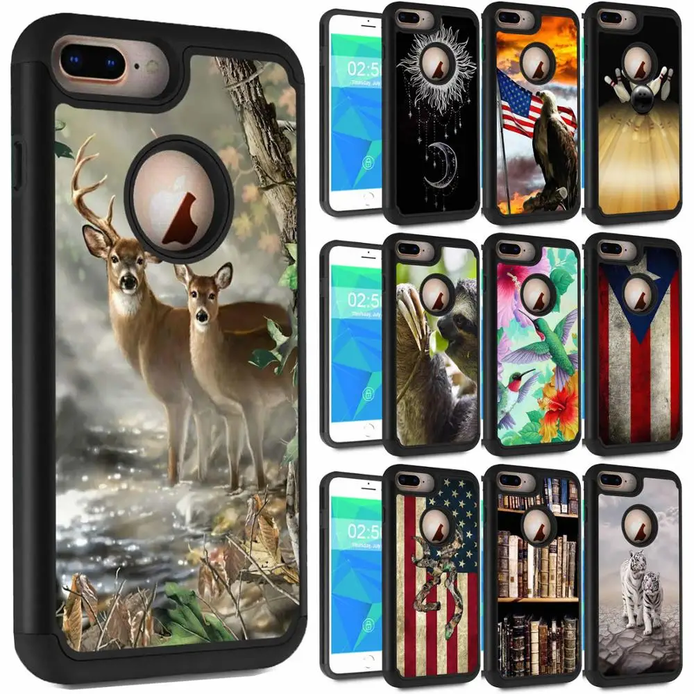 Для Apple iPhone 7 Plus чехол (2016)/iPhone 8 (2017) двухслойный Гибридный жесткий защитный