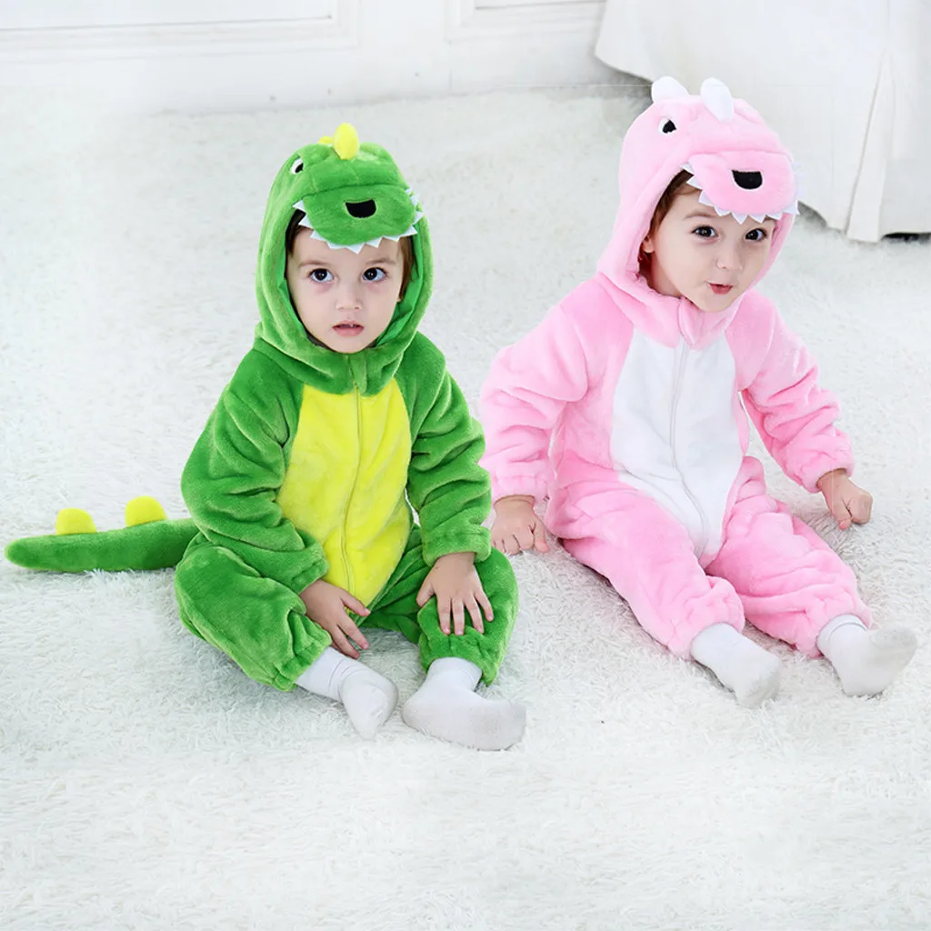 Одежда для маленьких девочек; детский фланелевый комбинезон в форме милых животных; маскарадные пижамы с животными; комбинезон для малышей