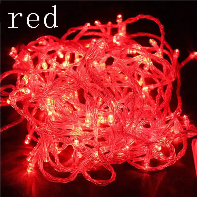 Christmas lights outdoor fairy garland led string light Waterproof 10M 100leds decoration lamp for home New Year's holiday party - Emitting Color: Red