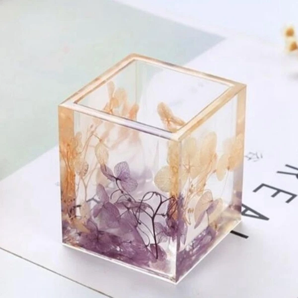 2 шт силиконовая форма из эпоксидной смолы Diy ручка контейнер Органайзер квадратный держатель для хранения кремнезема ремесла формы