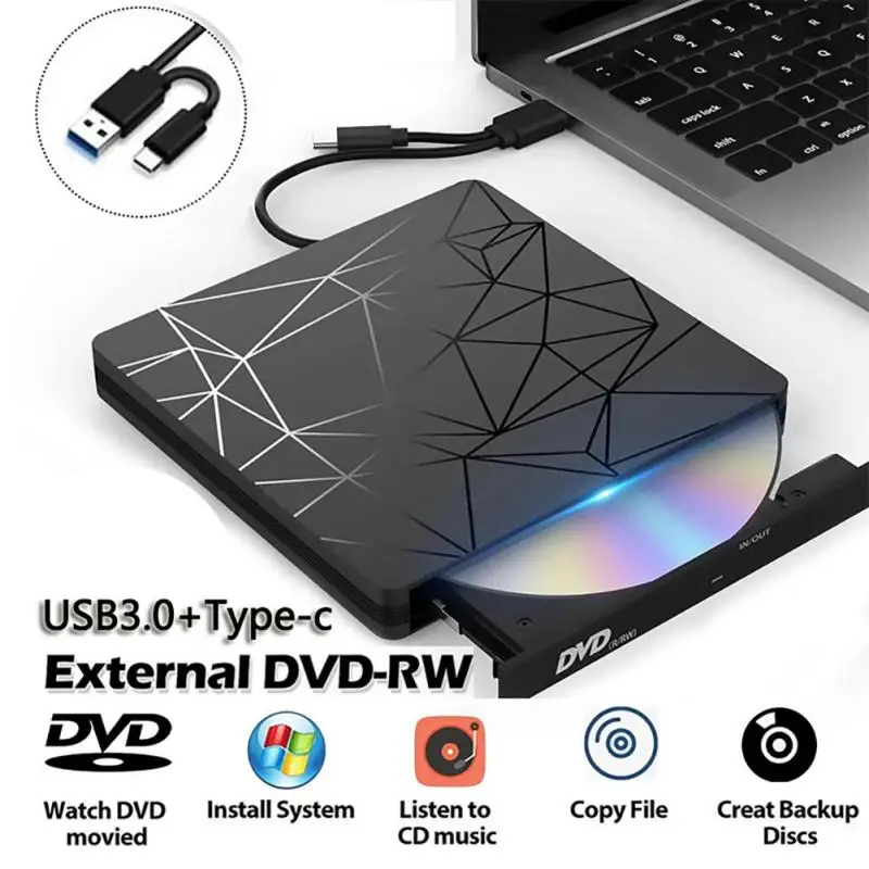 Портативный USB 3.0 DVD-ROM Оптический привод внешний тонкий CD ROM устройство для чтения