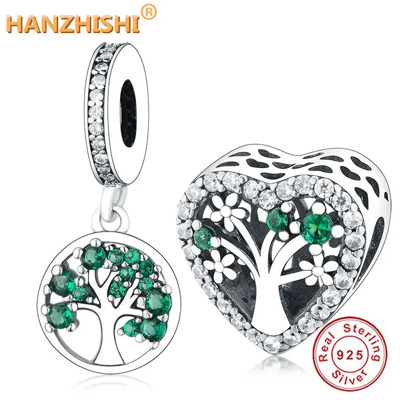 

Authentic 925 Sterling Silver Bead Pendant Tree of Love Heart Charm Fit Original Pandora Charms Bracelet Necklace DIY Jewelry