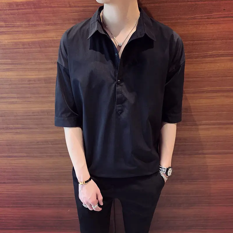 Thin Shirt Men Dress Male Clothing Tops 