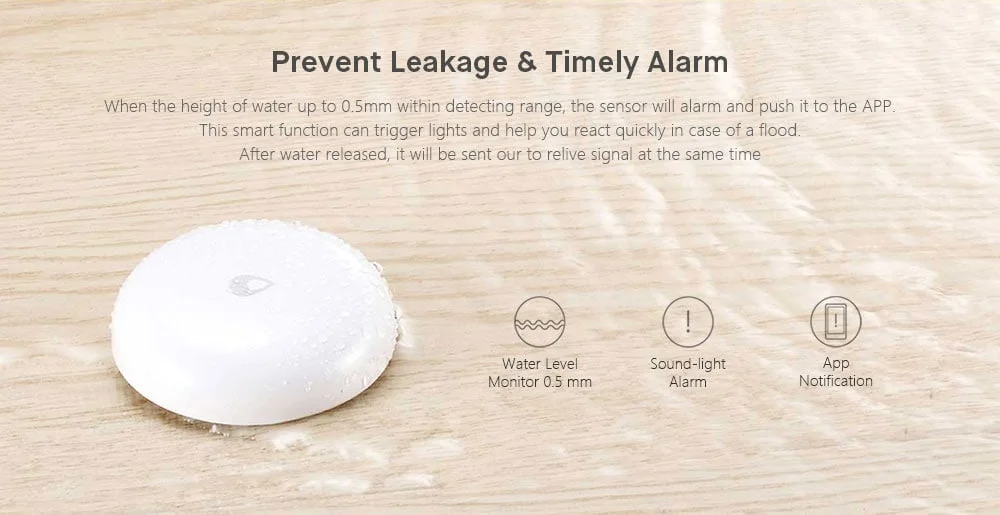 Original Water Leak Sensor Zigbee Flood Water Immersing Sensor Detector Alarm S