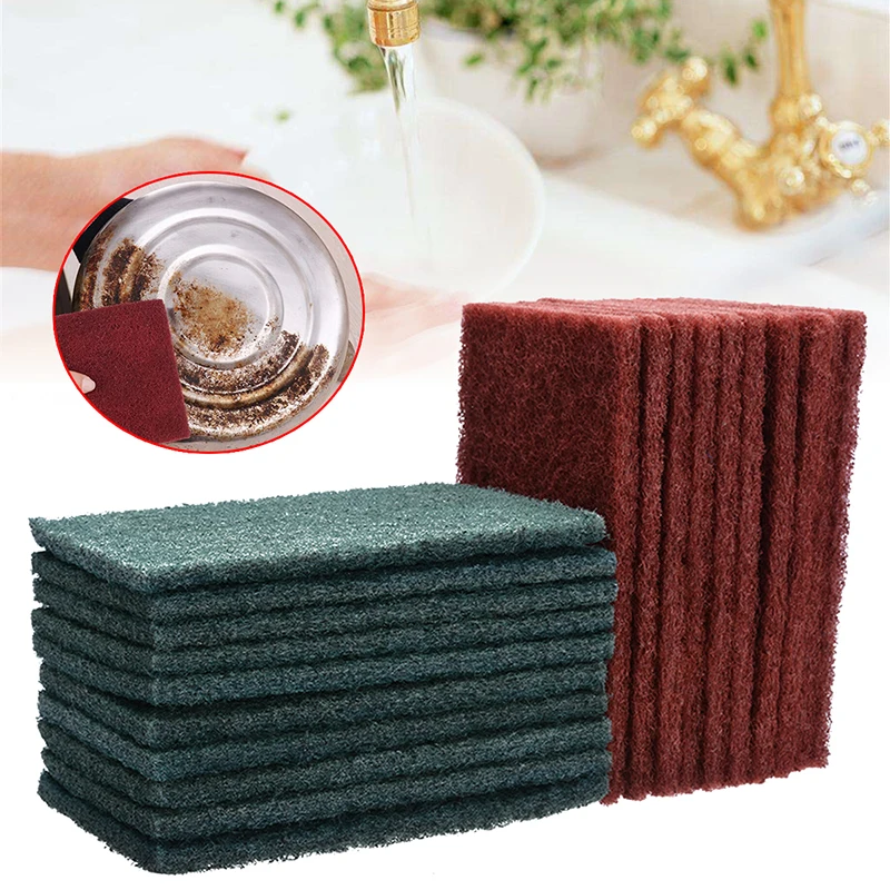 

20Pcs 15x10x0.9cm Abrasive Cleaning Pad Green/Red Abrasive Finishing Fine Polish Pads For Metal Wood Plastic Polishing Tools