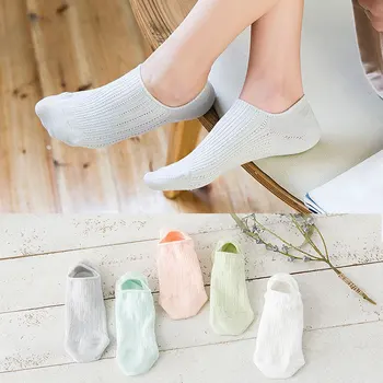 

Spring Summer Solid Color Women Girls Short Socks Low Cut Socks Cotton Invisible Socks Casual Boat Ankle Socks