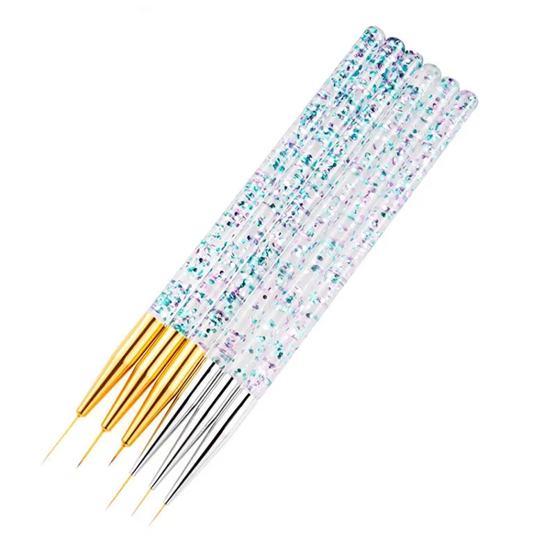 3Pcs Acrylic French Stripe Nail Art Liner Brush Set Ultra-thin Line Drawing Pen UV Gel Manicure Painting Brush 5