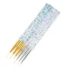 3Pcs Acrylic French Stripe Nail Art Liner Brush Set Ultra-thin Line Drawing Pen UV Gel Manicure Painting Brush 5
