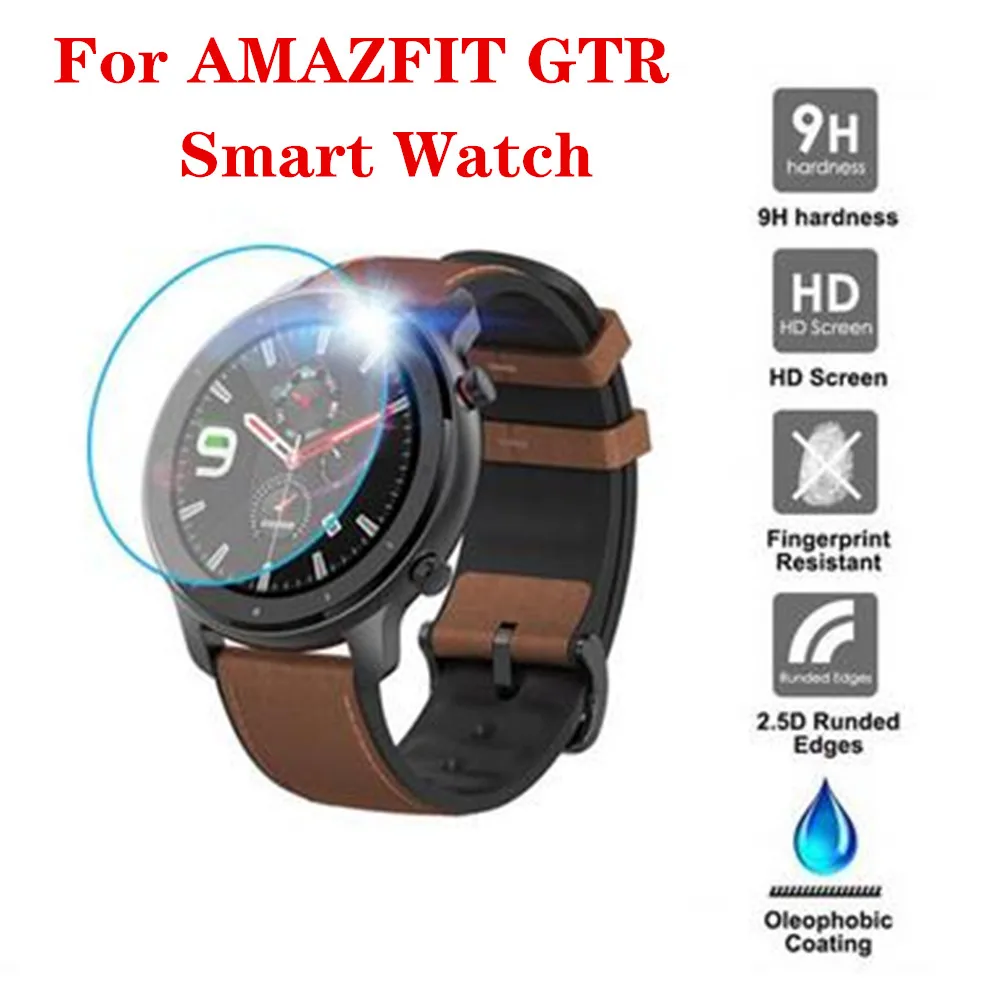 

2019 NEW 3PC Clear Film Tempered Glass Screen Protector for AMAZFIT GTR Smart Watch 42/47mm Smart watch Protective accessories