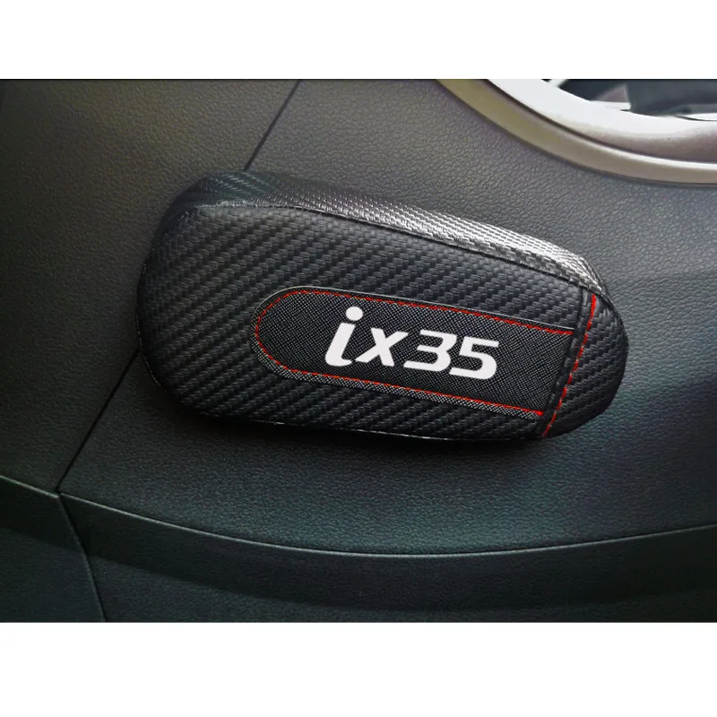 Автомобильный Стайлинг для hyundai Ix35 1 шт., углеродное волокно, кожа, подушка для ног, наколенник, подлокотник, Накладка для интерьера, автомобильные аксессуары