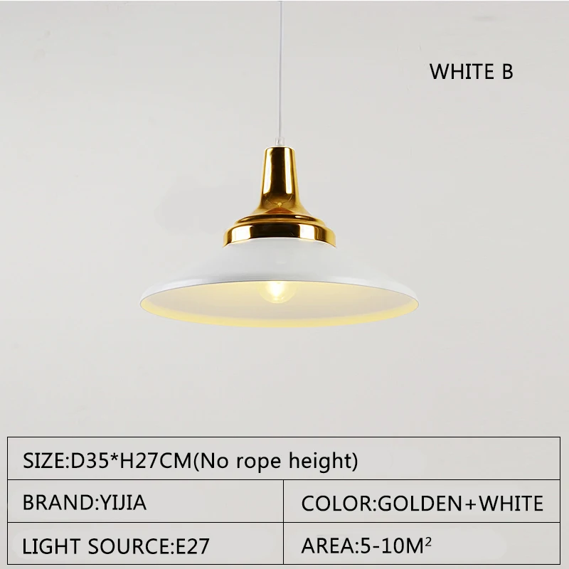 LP-499 WHITE B Современный подвесной светильник в скандинавском стиле, ретро, лофт, Подвесная лампа, налобный фонарь, светодиодная лампа, арт-деко, светильник, алюминиевый прикроватный абажур, лампа для кухни - Цвет корпуса: LP-499 WHITE B