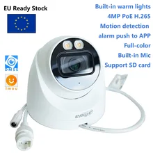 Dh original 4mp cheio-cor fixo-focal rede globo ocular ip câmera HDW2439T-AS-LED-S2 embutido mic suporte cartão sd