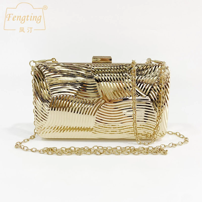 Mini bolso de dorado con caja metálica para mujer, bolsa de mano de con cadena para hombro, bandolera de boda, B426, de 2022|Bolsas de noche| - AliExpress
