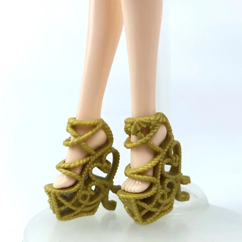 1 пара Высокое качество оригинальные туфли для кукла "Монстер Хай" Обувь на высоких каблуках мягкого плюша; аксессуары для куклы пинетки для 1/6 Монстр демон куклы - Цвет: 8