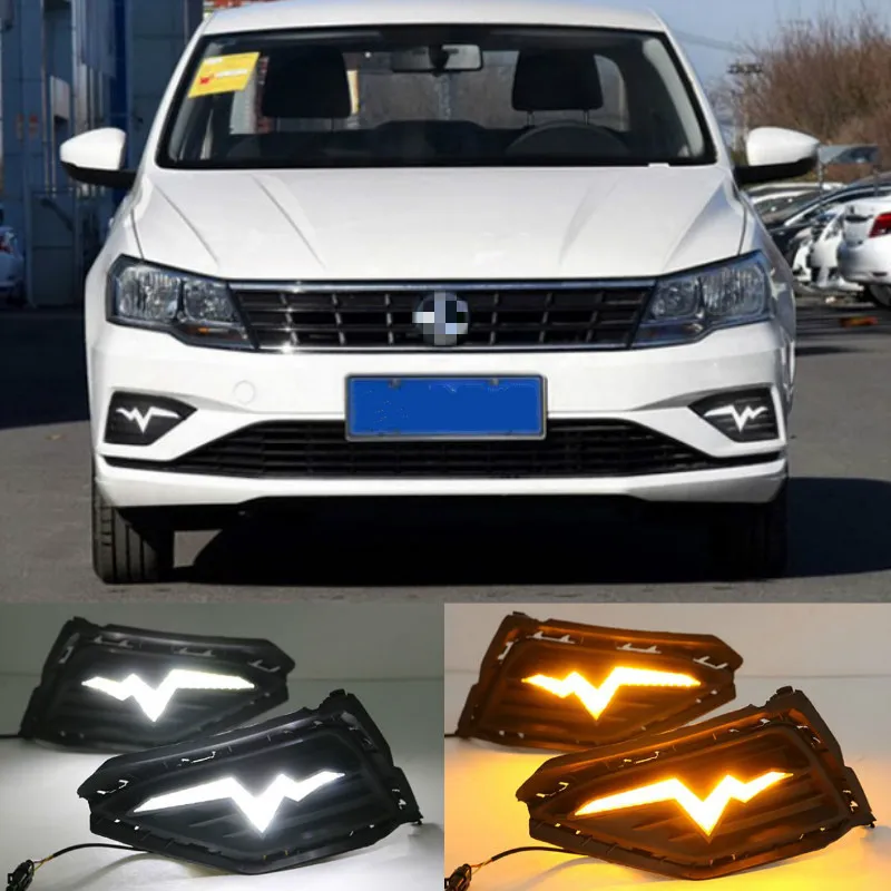 

Для Volkswagen VW Jetta 2017-2019 светодиодный дневный ходовой светильник DRL Дневной светильник противотуманная фара
