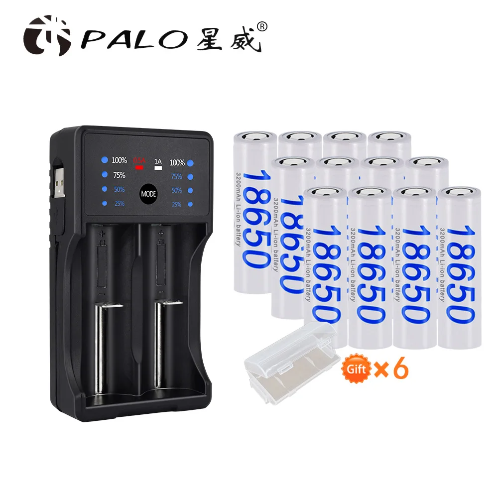 12 PCS-nc572 Аккумулятор 18650 3,7 V 4 шт Перезаряжаемый 18650 литий-ионный аккумулятор 3200mAh+ 18650 зарядное устройство для аккумулятора фонарика - Цвет: 12 PCS-nc572