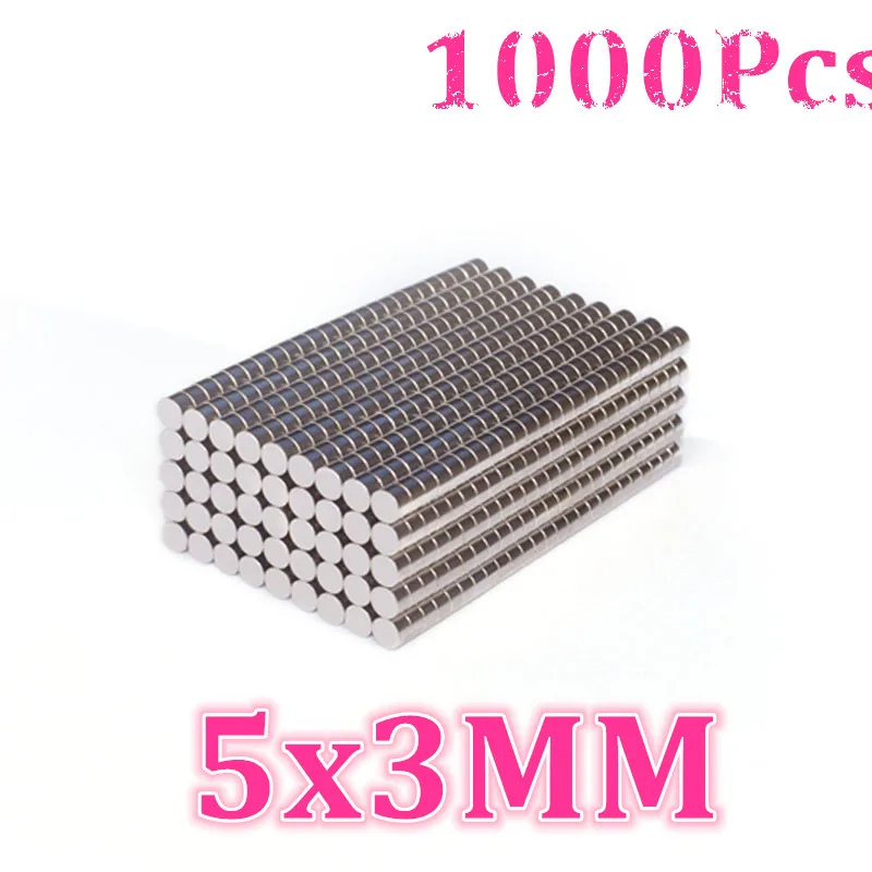 1000 Magnets 5x3 mm Neodymium Disc small round magnet 5mm dia x 3mm craft fridge 