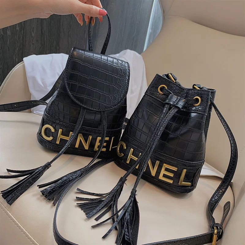 

2019 New Style Korean-style Fashion Bucket Bag High Grade Textured Embossed WOMEN'S Bag Shoulder Bag WOMEN'S Messenger Bag Versa
