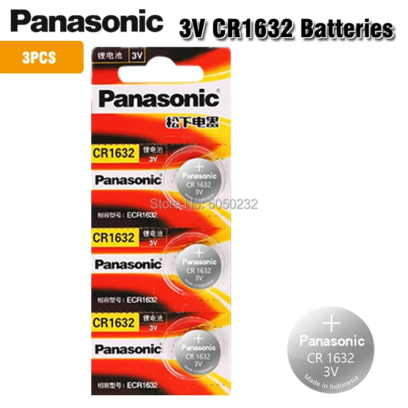 3PCS/lot PANASONIC Original CR1632 Button Cell Battery 3V Lithium