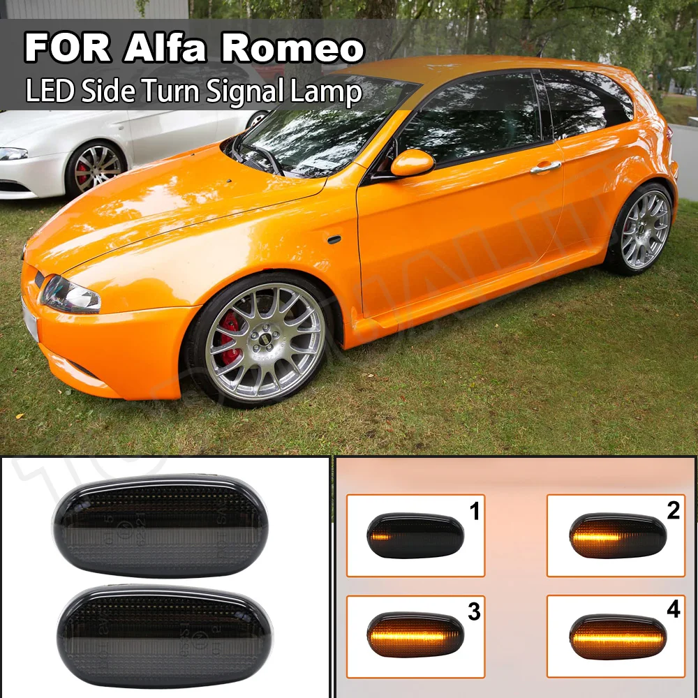 2X Динамический светодиодный боковой габаритный фонарь для Alfa Romeo 147 GT Fiat ошибок