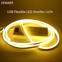 USB led strip neon lamp flexible seil rohr wasserdicht dekoration WS2812B Smart 5050 RGB LED Individuaily Address TV Hintergrun