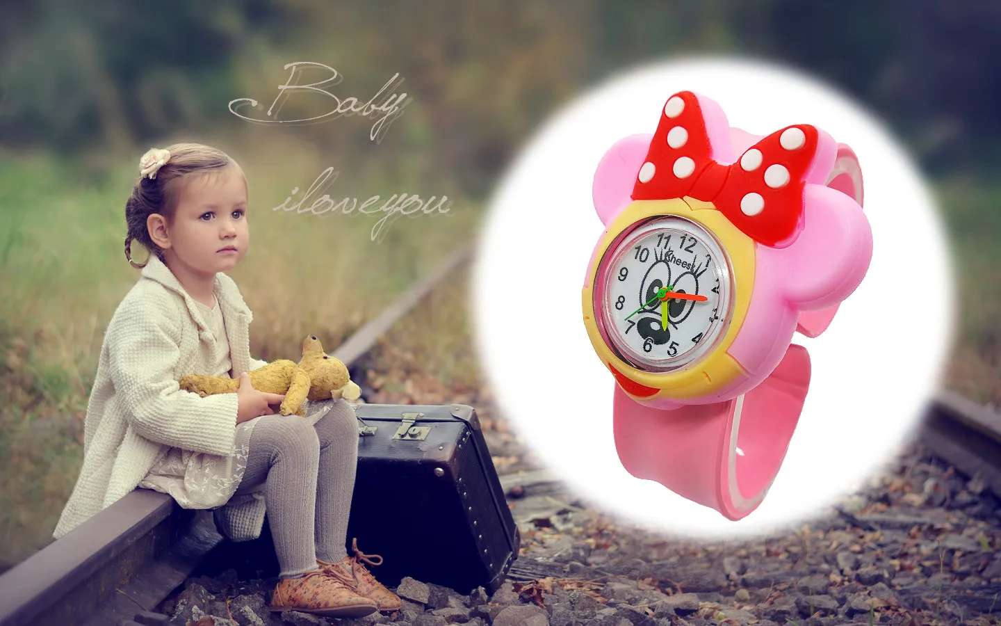 Dropshiping 3D мультфильм прекрасные часы дети девочки студентов Дети Популярные кварцевые наручные часы Минни Маус Regarder часы подарок