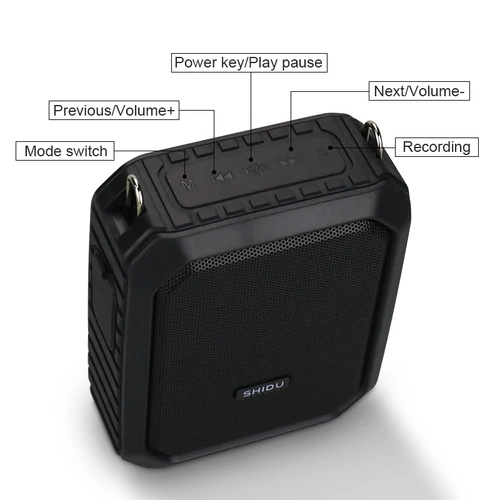 SHIDU M800 18W 휴대용 무선 음성 증폭기 교사 UHF 마이크 방수 블루투스 스피커 as 4400mAh 보조베터리 3