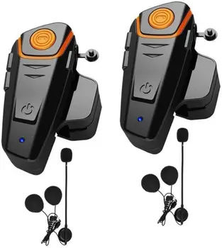 

Motorcycle Bluetooth Headset,BT-S2 Type-C New Version 1000M Helmet Intercom Headphones Up to3 Riders Supports FM Radio GPS(Dual)