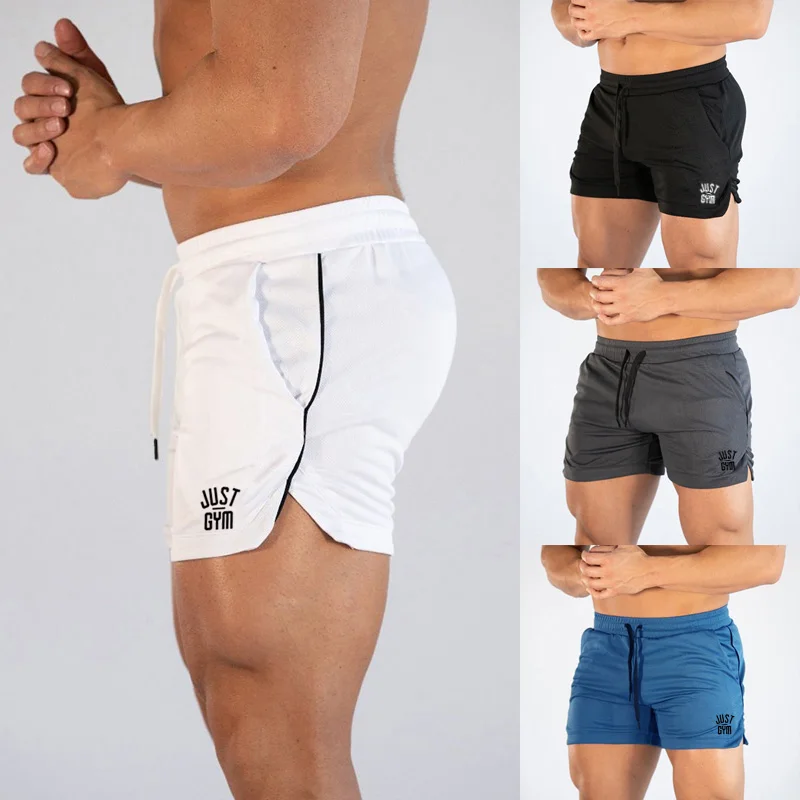 

Bodybuilding Shorts Mesh Quick Dry Beach Shorts Mens Summer Casual Jogger Fitness Workout Male Gyms Short Pants