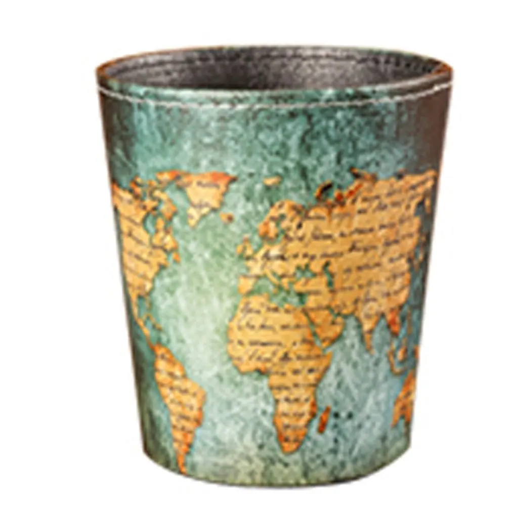 

Desktop Trash Can Car Home Trash Without Cover Leather European Style Waste Basket Wastebaskets Office Bins Home Accessories