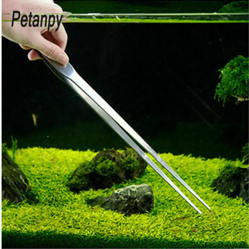 

Aquarium Plant Reef Tank Long Straight Tweezer Clip Scissor Stainless Steel Feeding Curve Straight 27cm