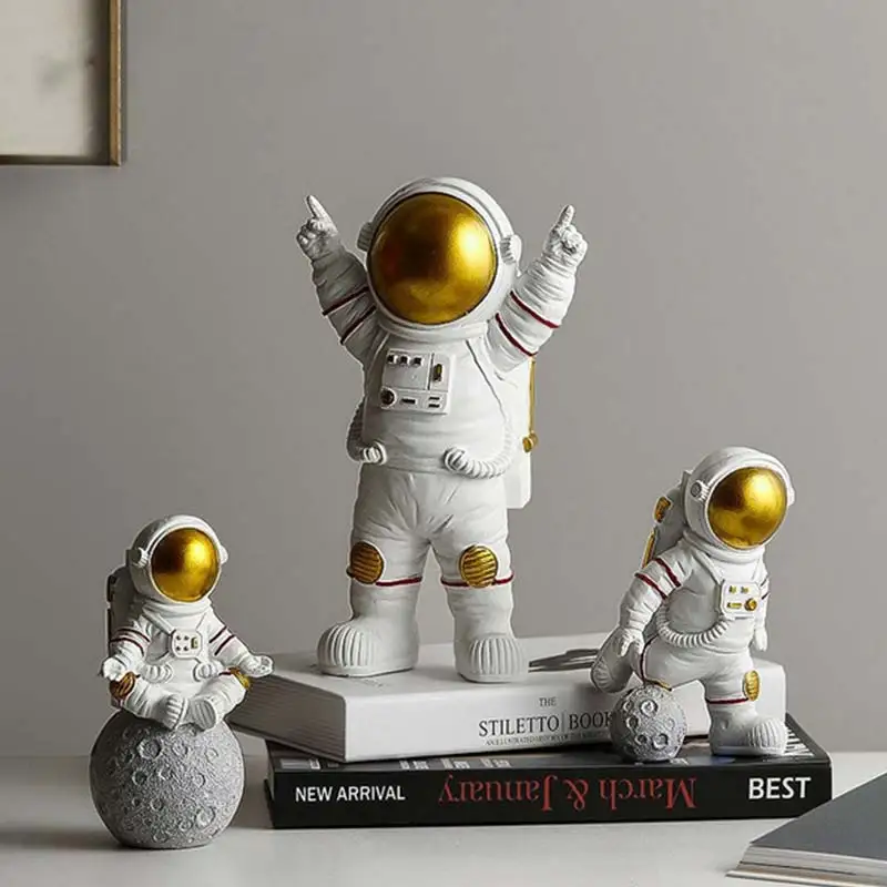 3pcs Astronaut action figure Set Home Decor cute astronaut Statue Sculpture Set 