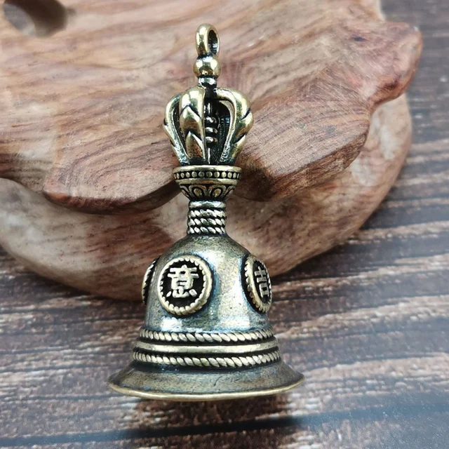 Brass Handicraft die-casting Drop Magic Bell Key Car Button Wind Bell Tibetan Bronze Bell Creative Gift home Decoration Pendant 4