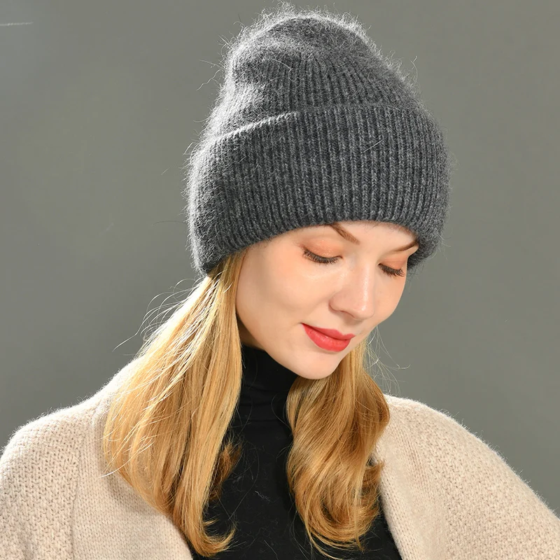 Cappello a cuffia invernale per donna doppio piega Cashmere lavorato a  maglia Skullies cappello lungo coniglio pelliccia berretto cappello caldo cappello  donna|Men's Skullies \u0026 Beanies| - AliExpress