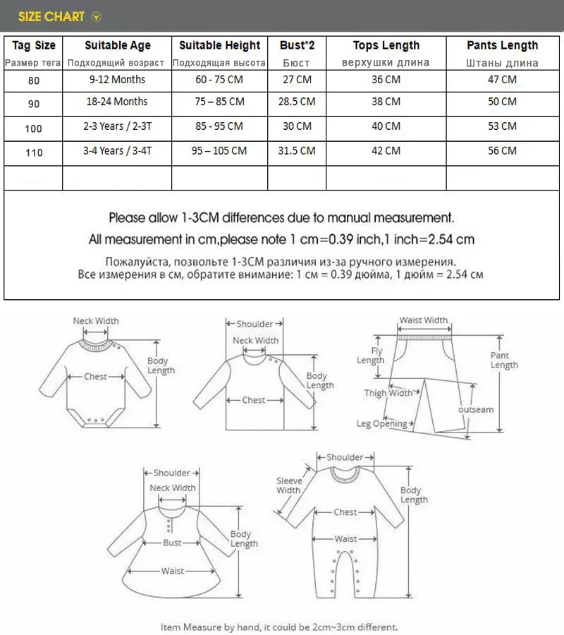 1-4Y 长袖套装尺寸-手机端图