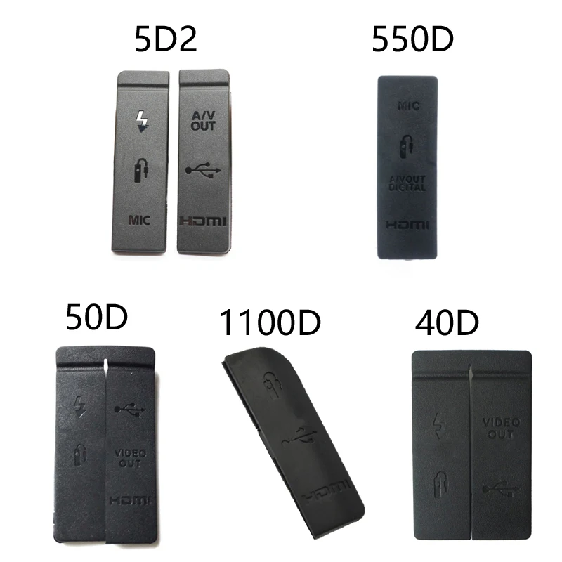 

10sets USB Rubber Lid Door USB/HDMI-compatible DC IN/VIDEO OUT Rubber Door Bottom Cover For Canon 50D 40D 1100D 5D2 550D 60D